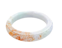 Burmese Red Blue Jadeite Storyboard Comfort Fit Bangle