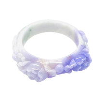 Burmese Lavender Jadeite Rose Garden Comfort Fit Bangle