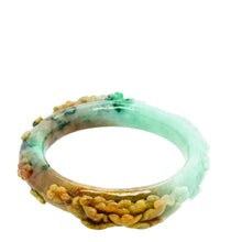 Burmese Bi Color Honey Red Jadeite Storyboard Oval Comfort Fit Bangle