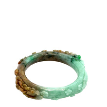 Burmese Bi Color Honey Red Jadeite Storyboard Oval Comfort Fit Bangle