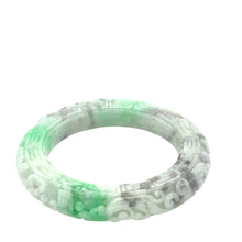 Burmese Bi Color Gray Lavender & Apple Green Jadeite Storyboard Bangle