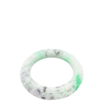 Burmese Bi Color Gray Lavender & Apple Green Jadeite Storyboard Bangle