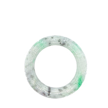 Burmese Bi Color Gray Lavender & Apple Green Jadeite Storyboard Bangle