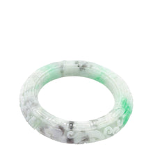 Burmese Bi Color Gray Lavender & Apple Green Jadeite Storyboard Bangle