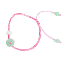 Burmese Jadeite Mini Lotus, Heart, & Treasure Vase Silk Bracelet
