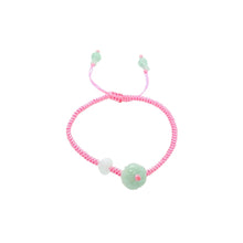 Burmese Jadeite Mini Lotus, Heart, & Treasure Vase Silk Bracelet
