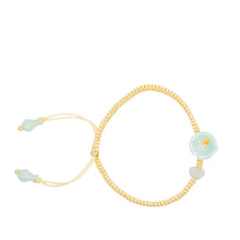 Burmese Jadeite Mini Lotus, Heart, & Treasure Vase Silk Bracelet