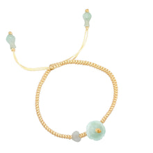 Burmese Jadeite Mini Lotus, Heart, & Treasure Vase Silk Bracelet