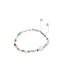 Burmese Jadeite Baqua & Watermelon Tourmaline Silk Bracelet