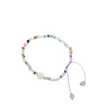 Burmese Jadeite Baqua & Watermelon Tourmaline Silk Bracelet