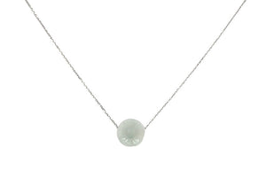 14kt WG Burmese Jadeite Plum Blossom Necklace