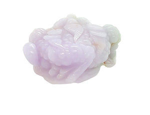 Burmese Tri Color Lavender, Pink & Green Jadeite Money Toad Carving