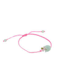 Burmese Jadeite Tulip Silk Bracelet