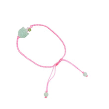 Burmese Jadeite Tulip Silk Bracelet