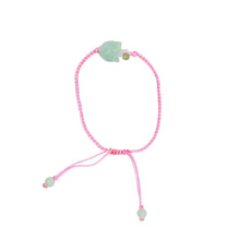Burmese Jadeite Tulip Silk Bracelet