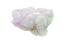 Burmese Tri Color Lavender, Pink & Green Jadeite Money Toad Carving