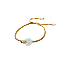 Burmese Jadeite Tulip Silk Bracelet