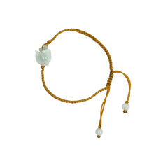 Burmese Jadeite Tulip Silk Bracelet