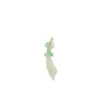 14kt Gold Burmese Jadeite Fire Sword Pendant