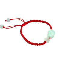 Mini Burmese Green Jadeite Pei Yao/Pixiu and Coin Silk Bracelet
