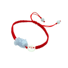 Burmese Blue Jadeite Pei Yao/Pixiu and Coin Silk Bracelet