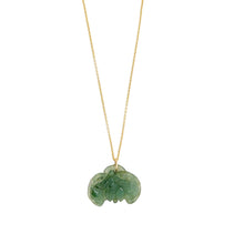 14kt YG Burmese Icy Blue Green Jadeite Coin & Bat Pendant