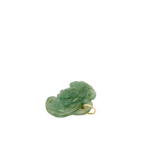 14kt YG Burmese Icy Blue Green Jadeite Coin & Bat Pendant