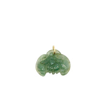 14kt YG Burmese Icy Blue Green Jadeite Coin & Bat Pendant
