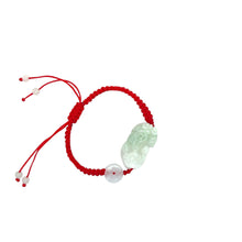 Burmese Icy Jadeite Pei Yao/Pixiu and Coin Silk Bracelet