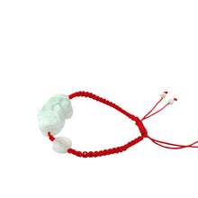 Burmese Icy Jadeite Pei Yao/Pixiu and Coin Silk Bracelet