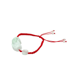 Burmese Icy Jadeite Pei Yao/Pixiu and Coin Silk Bracelet
