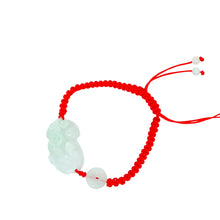 Burmese Icy Jadeite Pei Yao/Pixiu and Coin Silk Bracelet