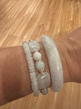 10mm Burmese Icy Blue Jadeite Abacus Silk Bracelet