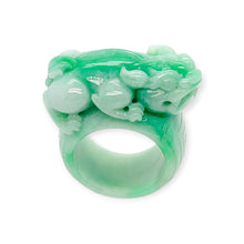 Burmese Apple Green Jadeite Pei Yao Wide Carved Band