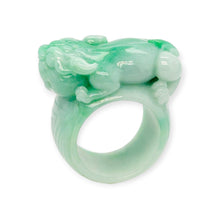 Burmese Apple Green Jadeite Pei Yao Wide Carved Band