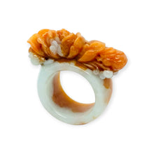 Burmese Red Orange Jadeite Peony Garden Band