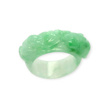 Burmese Icy Green Jadeite Bat & Ruyi Band