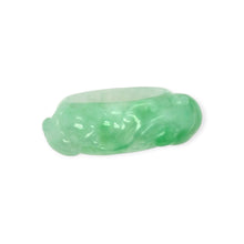 Burmese Icy Green Jadeite Bat & Ruyi Band