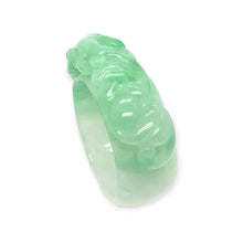 Burmese Icy Green Jadeite Bat & Ruyi Band
