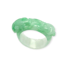 Burmese Icy Green Jadeite Bat & Ruyi Band