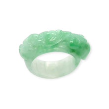 Burmese Icy Green Jadeite Bat & Ruyi Band