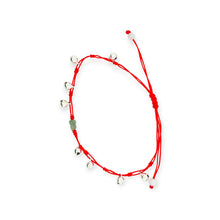 Sterling Silver Bells Paired w/Burmese Jadeite Gourd Anklet