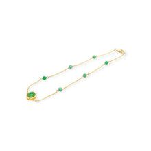14kt YG Burmese Icy Apple Green Jadeite Restore Anklet