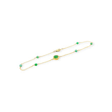 14kt YG Burmese Icy Apple Green Jadeite Restore Anklet