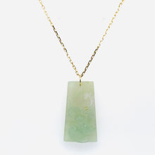 14kt YG Burmese Icy Green Jadeite Bat & Coin Pendant