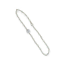 14kt WG Burmese Icy Jadeite 3mm Baqua Anklet