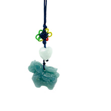 Burmese Jadeite Horse & Mini Heart Charm
