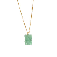 14Kt YG Burmese Jadeite Bear, Heart & Fox Charm/Pendant