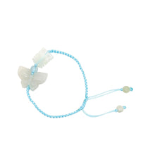 Burmese Jadeite Butterfly & Double Happiness, Aquamarine Silk Bracelet