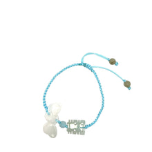 Burmese Jadeite Butterfly & Double Happiness, Aquamarine Silk Bracelet